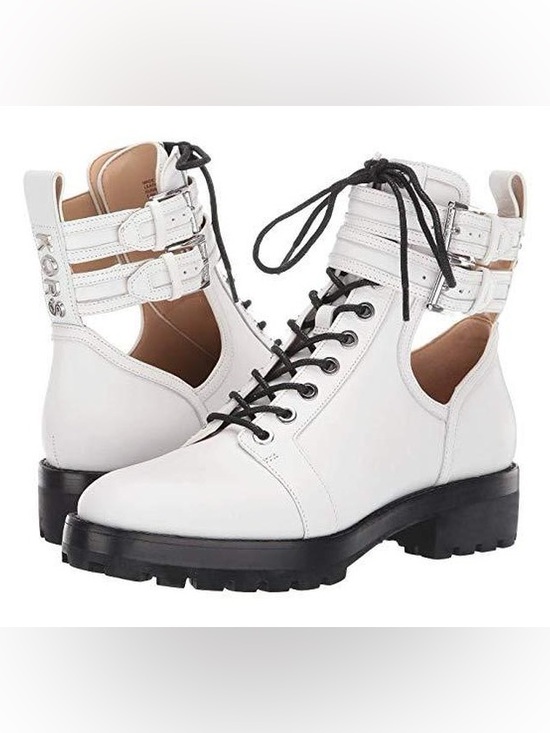 MICHAEL Michael Kors Shoes - MICHAEL Michael Kors Benson Moto Boots with Buckle Straps/Lug Sole and Cutouts